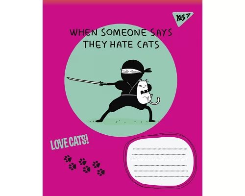 Зошит шкільний А5/12 лін. 1В Love cats Зошит шкільний учнів. набір 25 шт (765802)