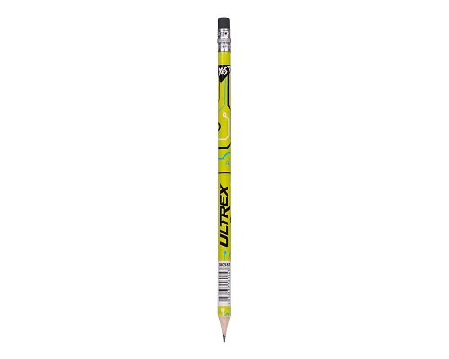 Олівець чорнографітний YES Ultrex круглий з гумкою (280583)