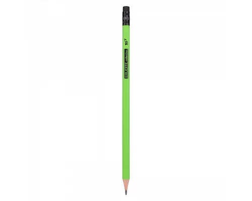 Олівець чорнографітний YES Erudite Neon трикутний з гумкою набір 36 шт (280596)