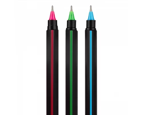 Ручка кулькова YES Triangular Black 0 7 мм синя набір 25 шт (412102)