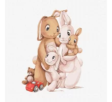 Картина за номерами Маленька сім'я кроликів Ідейка (KHO2361)