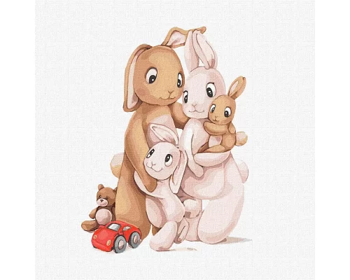 Картина за номерами Маленька сім'я кроликів Ідейка (КНО2361)