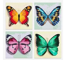 Набор для росписи по номерам полиптих Весенние бабочки 25х25 (KNP021)