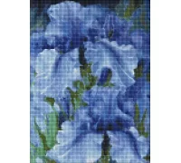 Алмазна мозаїка на підрамнику Блакитні іриси ©Юлія Томеско 40х50 (AMO7129)