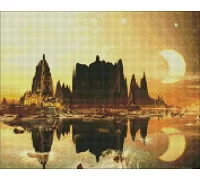 Алмазная мозаика на подрамнике Золотой город 40х50 (AMO7171)