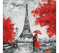Алмазная мозаика на подрамнике Дождливый Париж 40х40 (AMO7186)