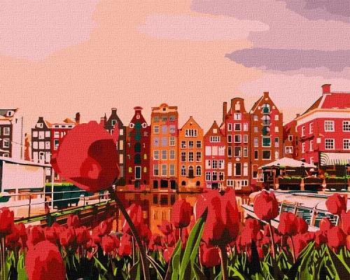 Картина за номерами Вечірній Амстердам 18х18 (KHO2863)