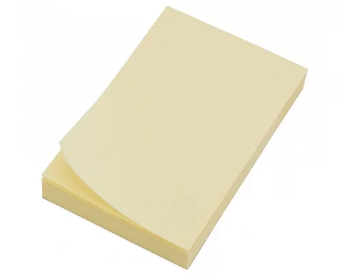 Папір з липким шаром 75*50мм жовтий. 100арк L1202 (140099)