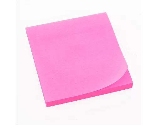 Папір з липким шаром 75х 75мм неон. рожевий., 80арк L1211 - 07 (170143)