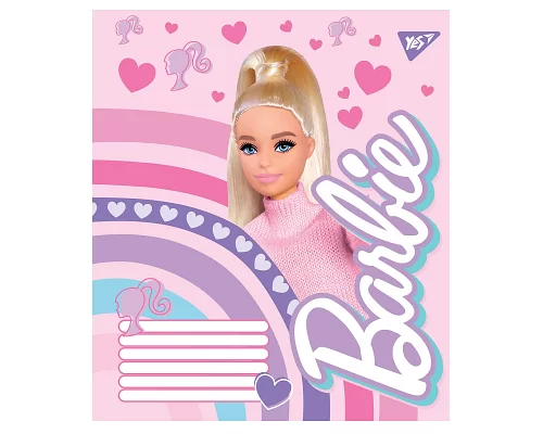 Тетрадь школьная А5/12 лінійка. YES Barbie (766201)
