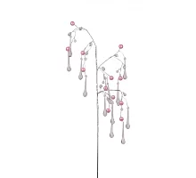 Гілка декоративна Yes! Fun Кристали-краплі, Намистини рожеві, 60 см (973918)