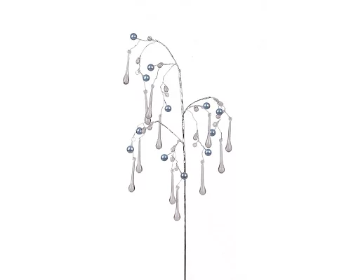 Гілка декоративна Yes! Fun Кристали-краплі, Намистини сірі, 60 см (973917)