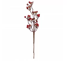 Гілка декоративна Yes! Fun з червоними ягодами, 45 см, паєтки, золото (973946)