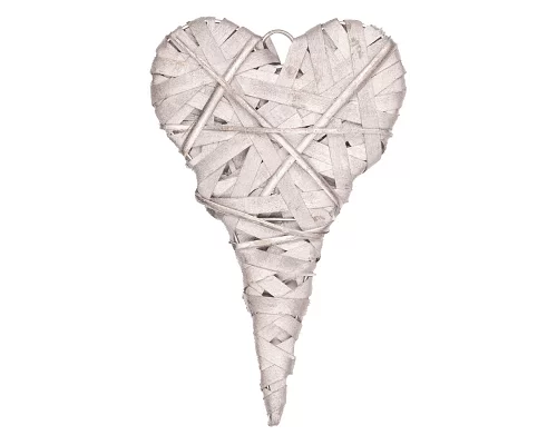 Сердце Yes!Fun ротанговое серебряное, 25*15 см (974249)