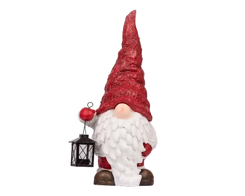 Новогодняя декоративная фигура Novogod'ko Дед Мороз в колпаке с фонариком, 54 см (974208)