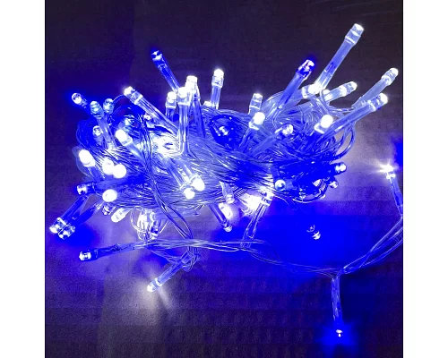 Електрична гірлянда нитка Novogod'ko, 100 LED, холодний білий+синій, 5 м, 8 реж (973760)