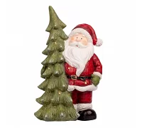 Новогодняя декоративная фигура Novogod'ko Дед Мороз у елки, 45 см, LED (974205)