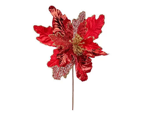 Цветок декоративный Novogod'ko Пуансеттия, красный, 30 см (973970)