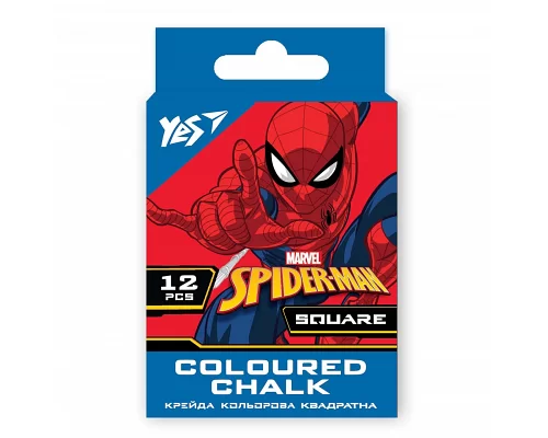 Мел YES Marvel.Spiderman цветной 10х10 квадратный 12 шт (400469)