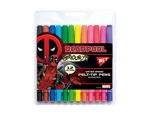 Фломастеры YES 12 цветов Marvel.Deadpool (650477)