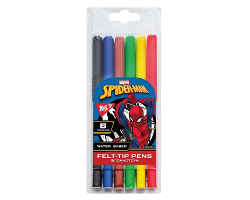 Фломастеры YES 6 цветов Marvel.Spiderman (650513)