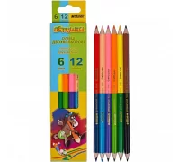 Набір олівців кольорових двосторонні Пегашка  12 кольорів Marco (1011-6CB)