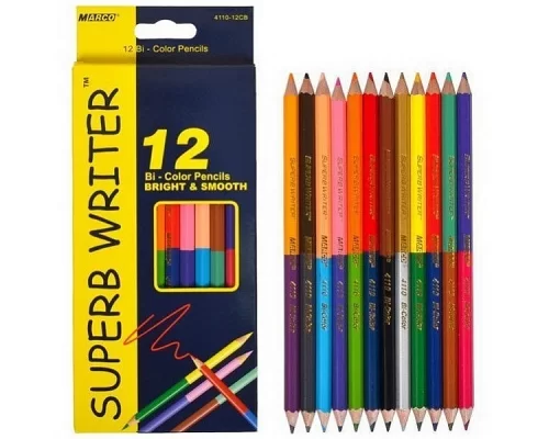 Набор цветных карандашей двухсторонние Superb Writer 12 цветов Marco (4110-12CB)