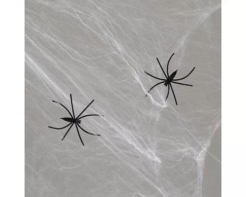 Павутина декор. Yes! Fun Хелловін 20г з двома павучками біла світиться у темряві (974358)