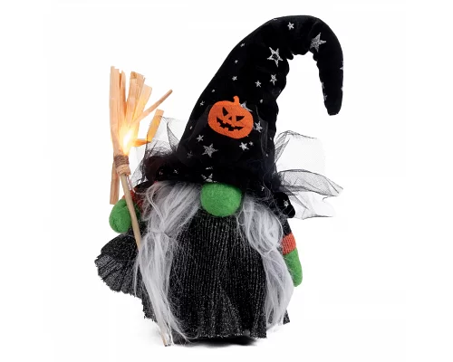 Мягкая игрушка Yes! Fun Хэллоуин Ведьмочка 35см LED метла (974480)