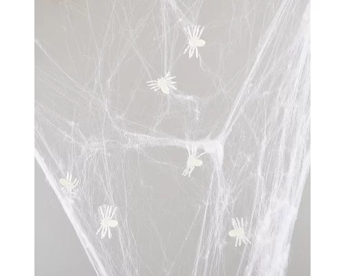 Набір пласт.павуків Yes! Fun Хелловін 2 5см 50 шт білі світяться у темряві (973649)