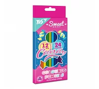 Олівці кольорові YES 12 шт 24 кол Sweet Cream (290675)