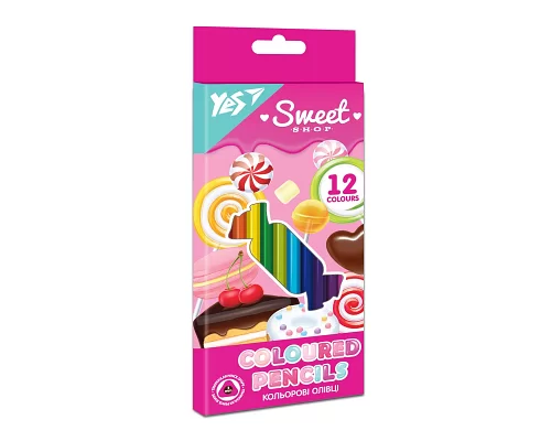 Олівці кольорові YES 12 кол Sweet Cream (290663)