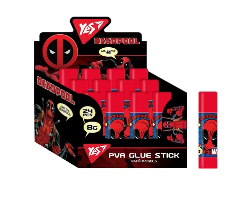 Клей-олівець YES 8г PVA Marvel.Deadpool (320278)