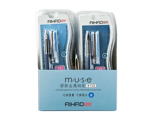 Перьевая чернильная металлическая ручка для каллиграфии Aihao Muse со сменными капсулами (8725)