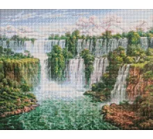 Алмазна мозаїка Мальовничий водоспад ©Сергій Лобач 40х50 Идейка (AMO7278)