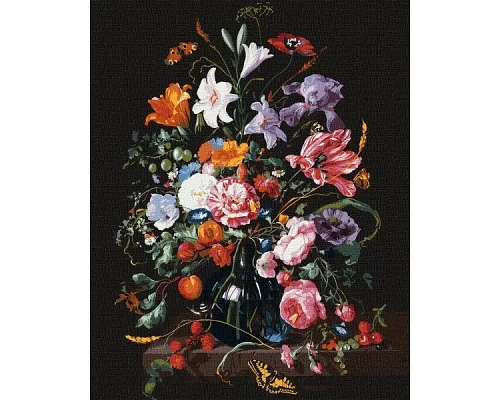 Картина за номерами Ваза з квітами та ягодами ©Jan Davidsz. de Heem 40х50 Идейка (KHO3208)