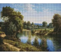 Алмазна мозаїка Літній пейзаж ©Сергій Лобач 40х50 Идейка (AMO7279)