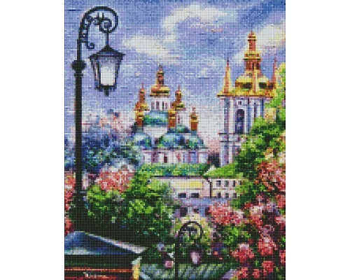 Алмазна мозаїка Київ золотоверхий навесні ©Kateryna Lisova 40х50 Идейка (AMO7245)