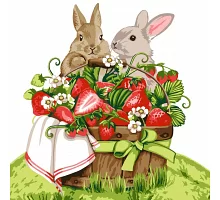 Картина за номерами Кролики на пікніку 30х30 Идейка (KHO5073)