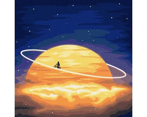 Картина за номерами Навколо Сатурну з фарбами металiк 50х50 Идейка (KHO9546)