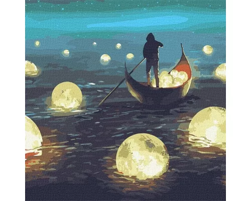 Картина по номерам Лунная гавань с красками металлик 50х50 Идейка (KHO5040)