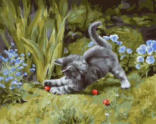 Картина по номерам Игривый котенок ©Юлия Томеско 40х50 Идейка (KHO4251)