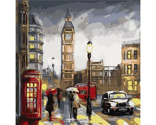 Картина по номерам Дождливый Лондон Идейка 50х50 (KHO3599)