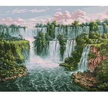 Картина за номерами Мальовничий водоспад 40х50 Идейка (KHO2878)