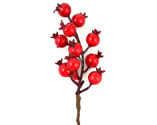 Ветка декоративная Yes Fun с красными ягодами граната 18см (973525)