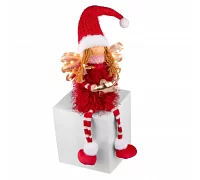 Новогодняя мягкая игрушка Novogod'ko Девочка Ангел в красном 58см LED крылышки сидит (974639)