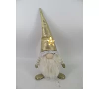 Новорічна м'яка іграшка Novogod'ko Гном в золотому колпаку 44см LED зірка (974623)