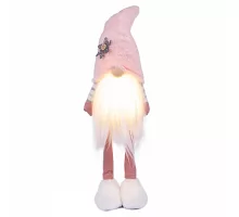Новогодняя мягкая игрушка Novogod'ko Гном в розовом колпаке 46см LED тело (974634)
