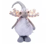 Новогодняя мягкая игрушка Novogod'ko Олень в белом 53см LED рога (974646)