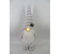 Новогодняя мягкая игрушка Novogod'ko Гном белый 60см LED нос (974626)
